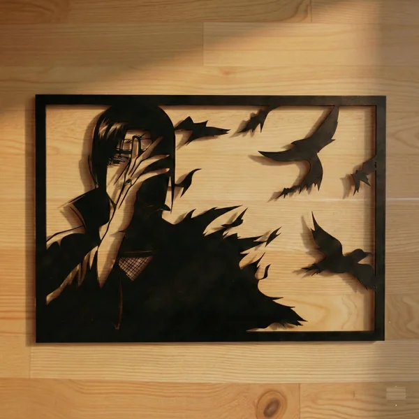 Itachi Uchiha "Crow Genjutsu" Minimalist Wall Decor
