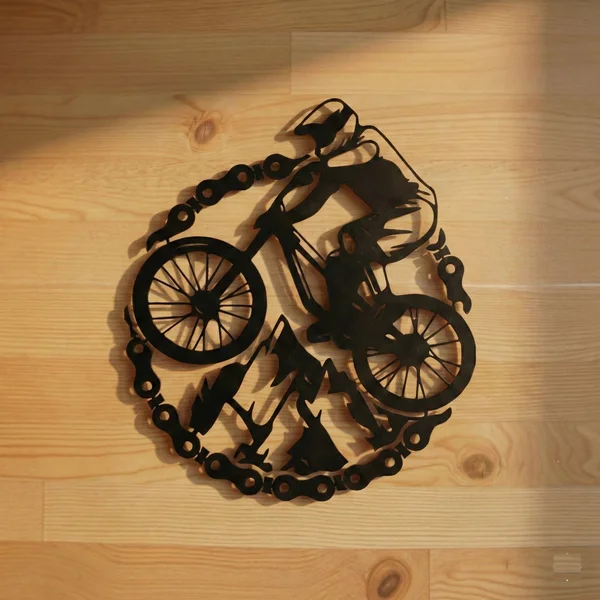 Mountain Biker "Peak Performance" Minimalist Wall Decor