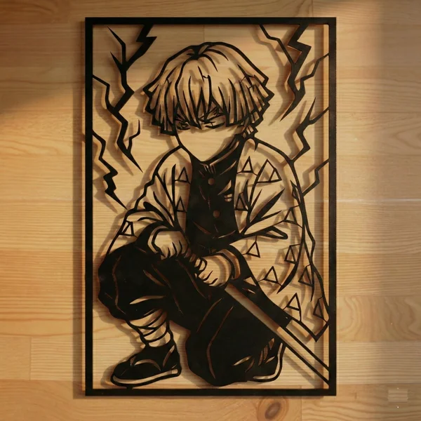 Zenitsu Agatsuma "Thunder Breathing" Minimalist Wall Decor